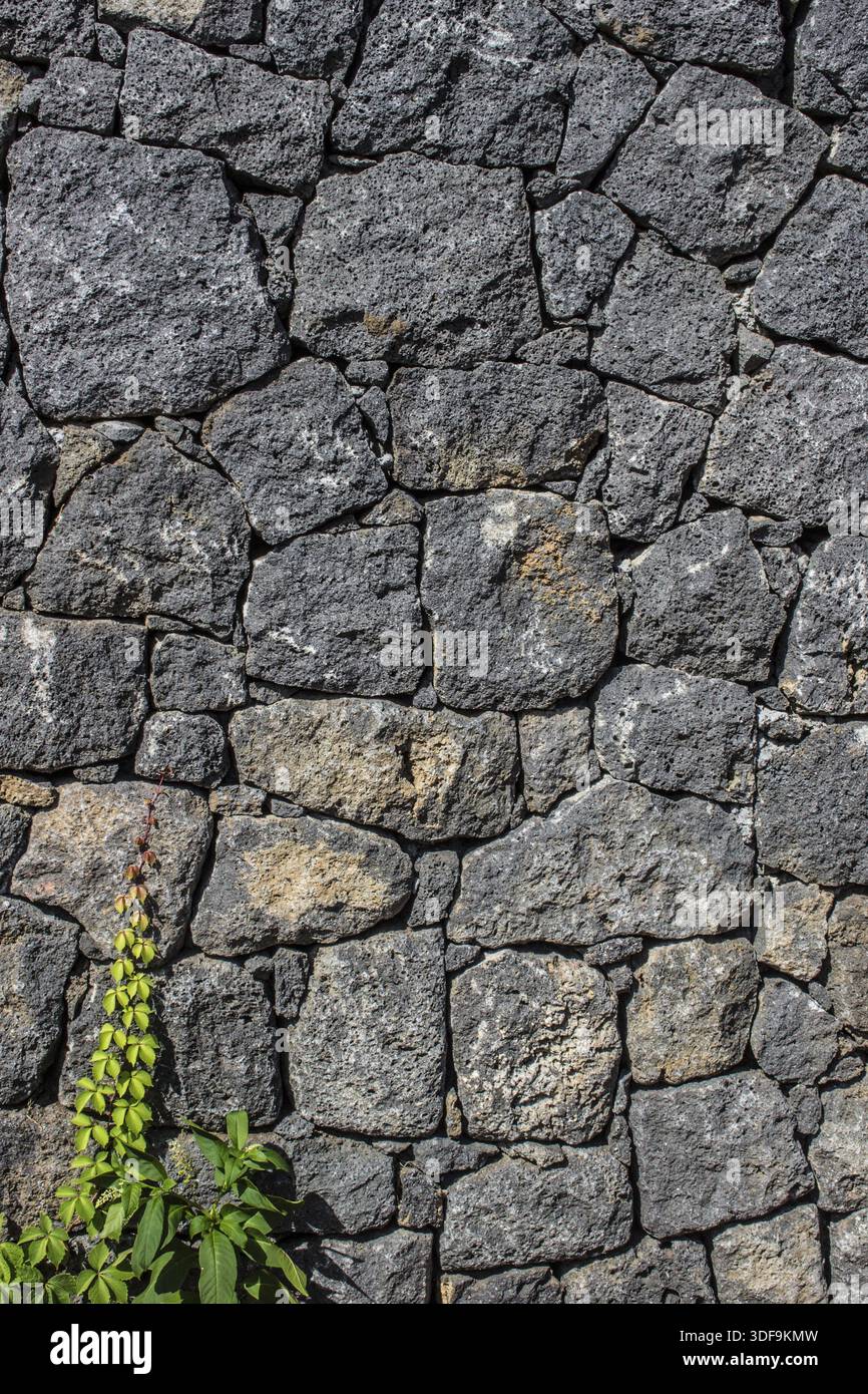 Volcanic Stone wall, useful for background Stock Photo