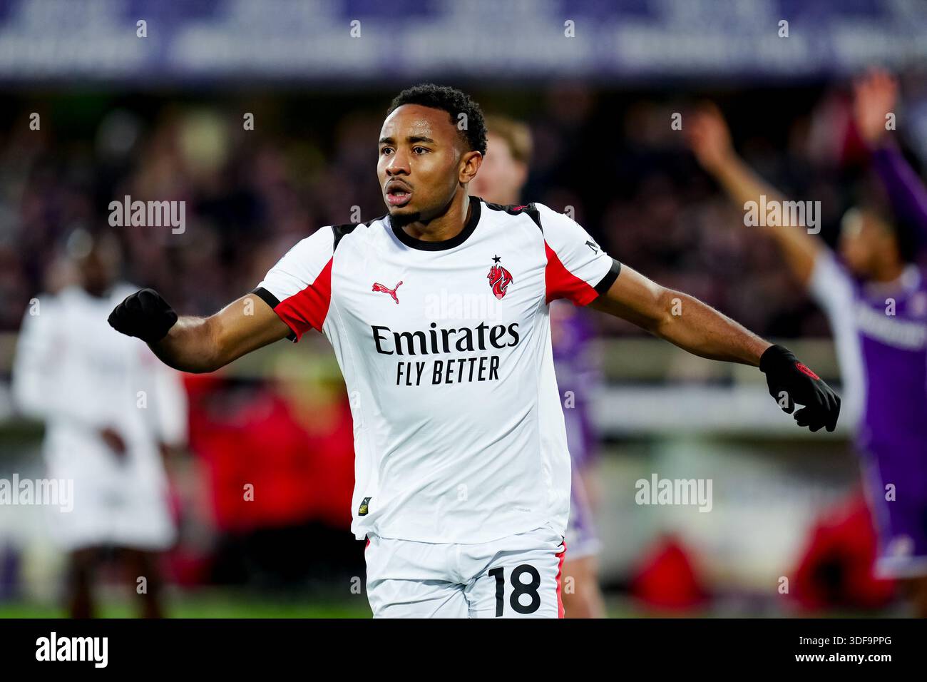 Florence, Italy. 11th Jan, 2026. Christopher Nkunku of AC Milan ...