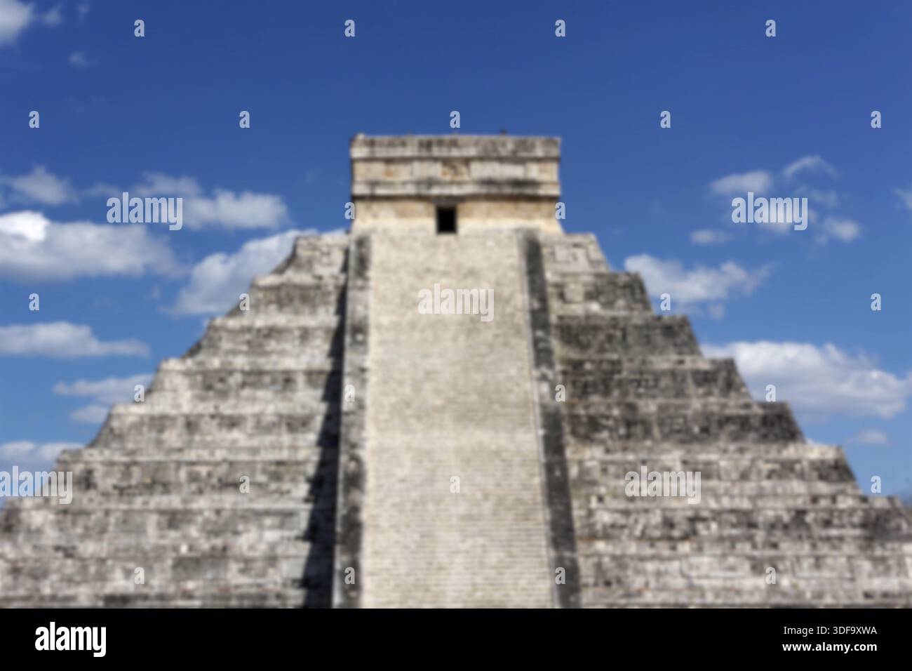 Pyramids Blured Picture Blurred background of Mayan temple Pyramid at Chichen Itza, Yucatan ...