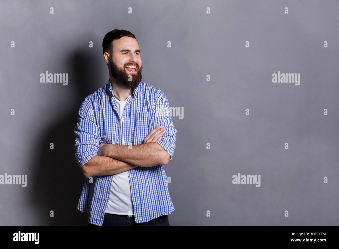 Handsome confident bearded man portrait Stock Photo