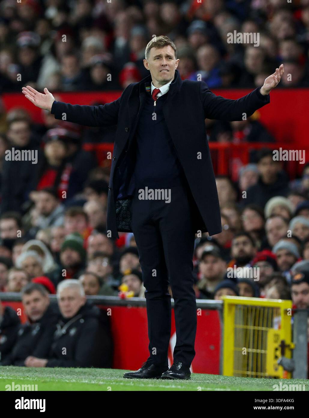 Manchester United interim first team manager Darren Fletcher reacts and ...