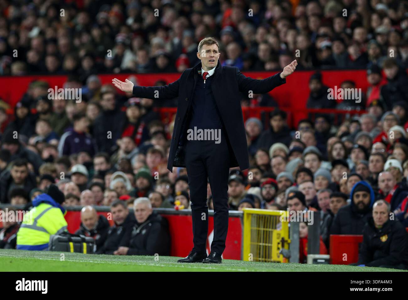 Manchester United interim first team manager Darren Fletcher reacts and ...