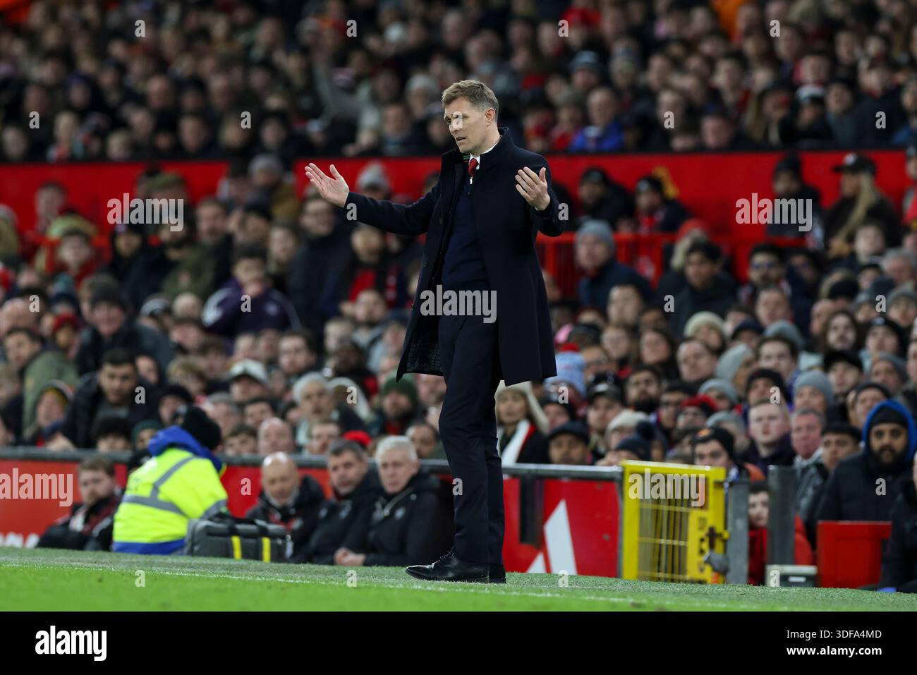 Manchester United interim first team manager Darren Fletcher reacts and ...