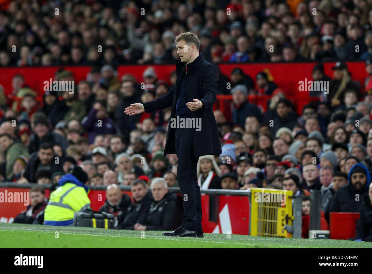 Manchester United interim first team manager Darren Fletcher reacts and ...