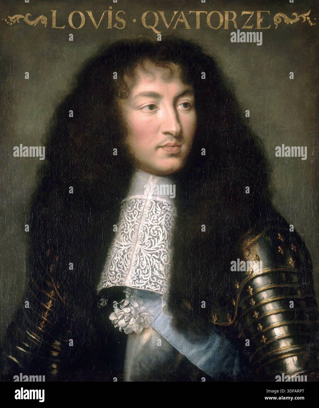 Portrait of Louis XIV, 1661, Painting attributed to Charles Le Brun Stock Photo