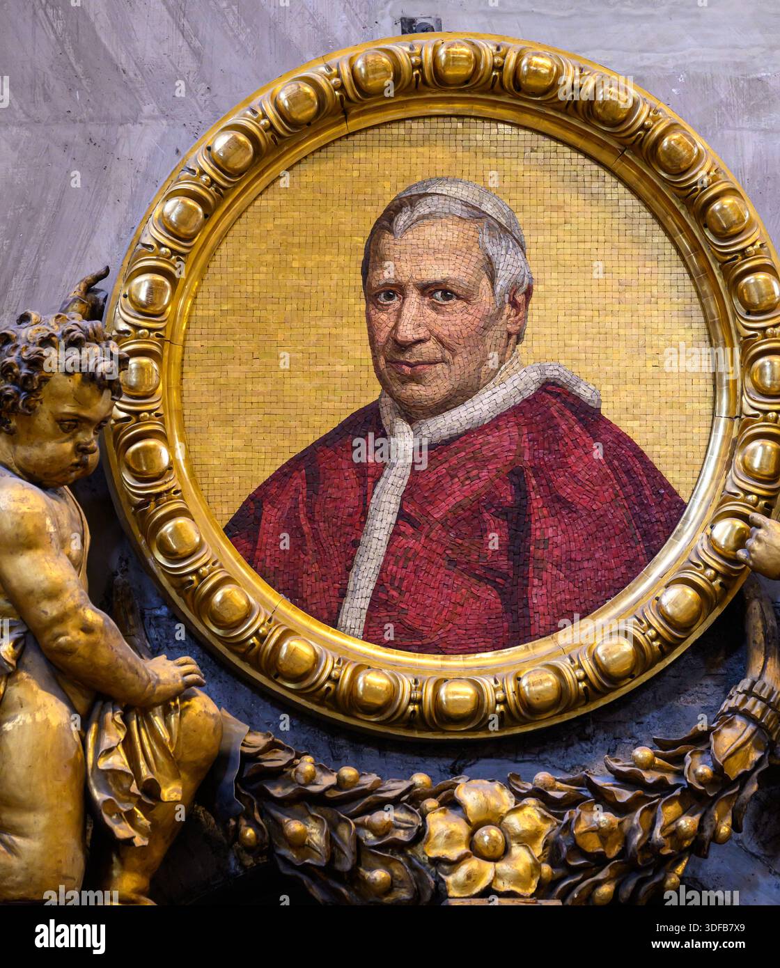 Blessed Pope Pius IX – a mosaic in St Peter's Basilica, Rome, Italy. - Stock Image