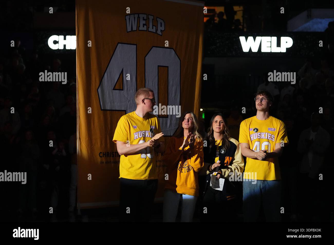 From left, the family of former Washington basketball player Christian ...