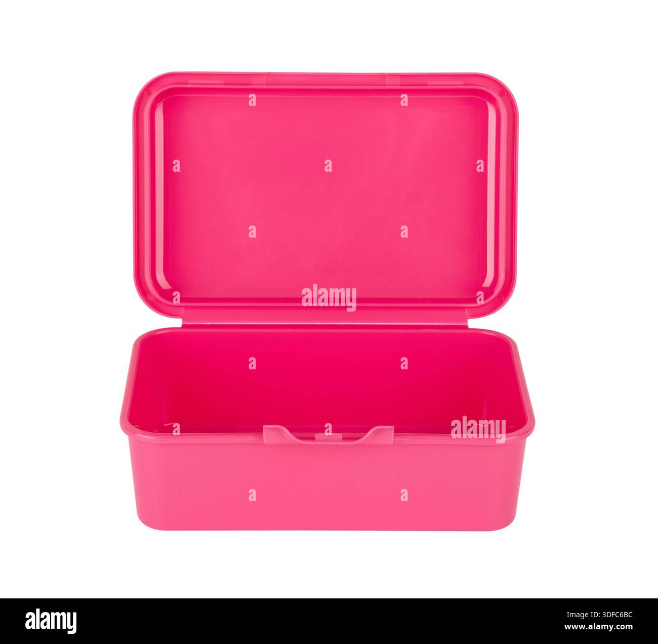 Plastic lunch box isolated on white background Stock Photo