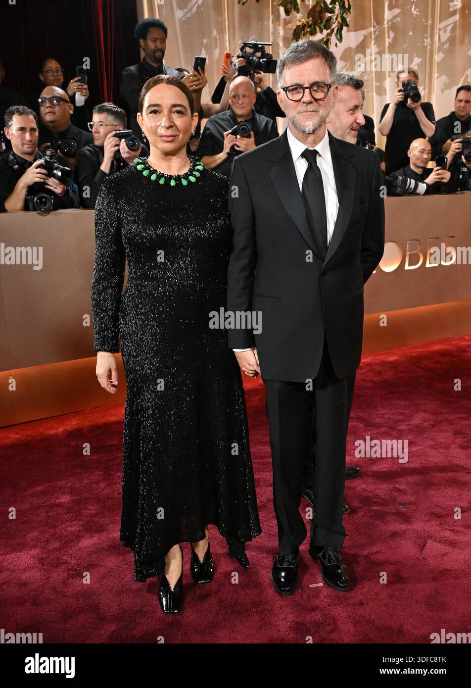 Maya R Jan Beverly Hills, USA. 11th Jan, 2026. Maya Rudolph and Paul Thomas ...