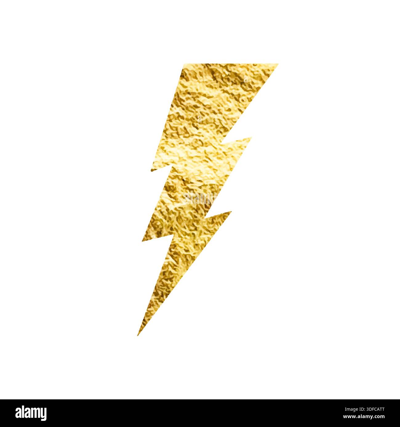 Golden lightning bolt icon. Gold foil texture. Flash symbol ...