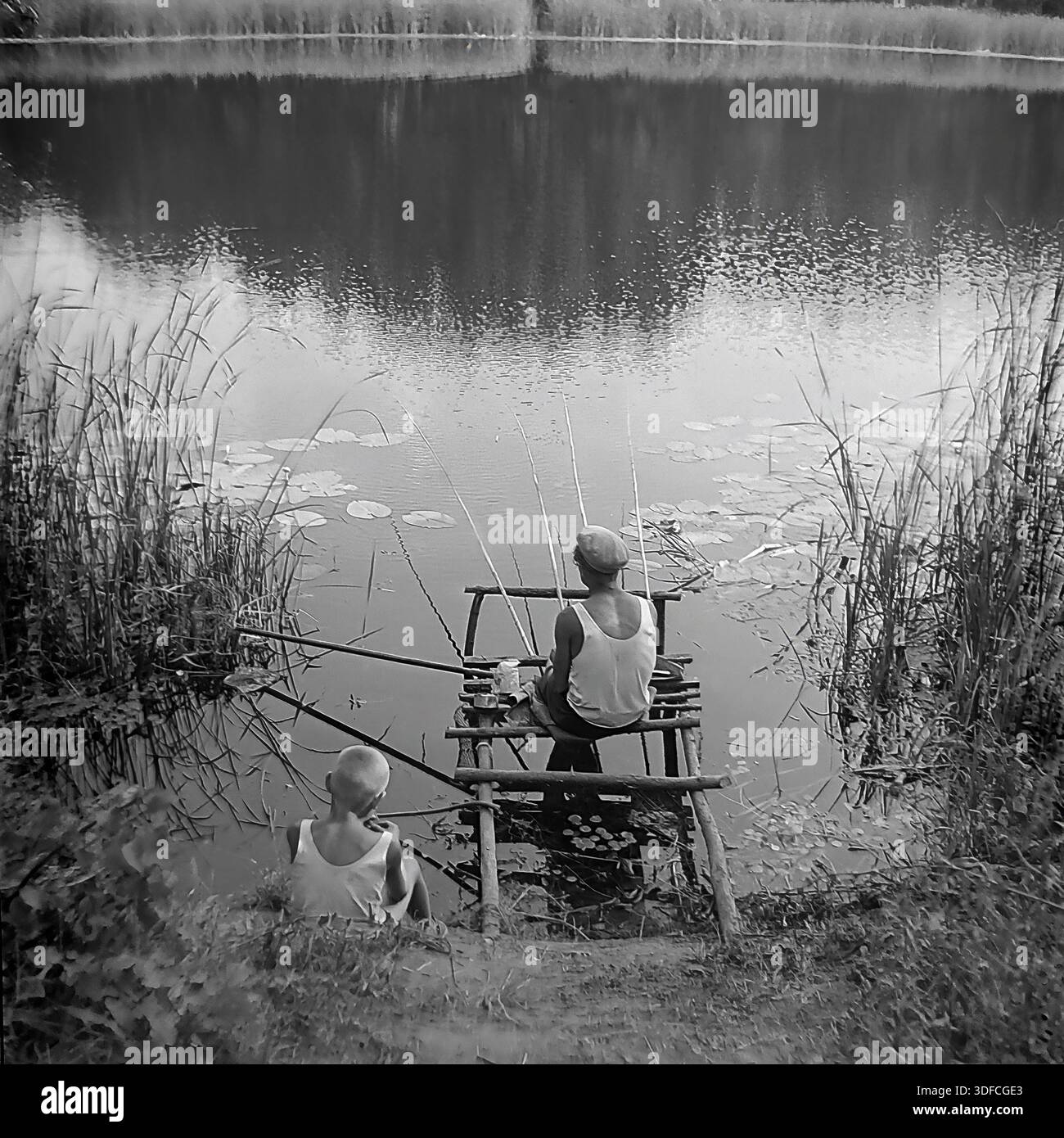 Family fishing 1950s hi-res stock photography and images - Alamy