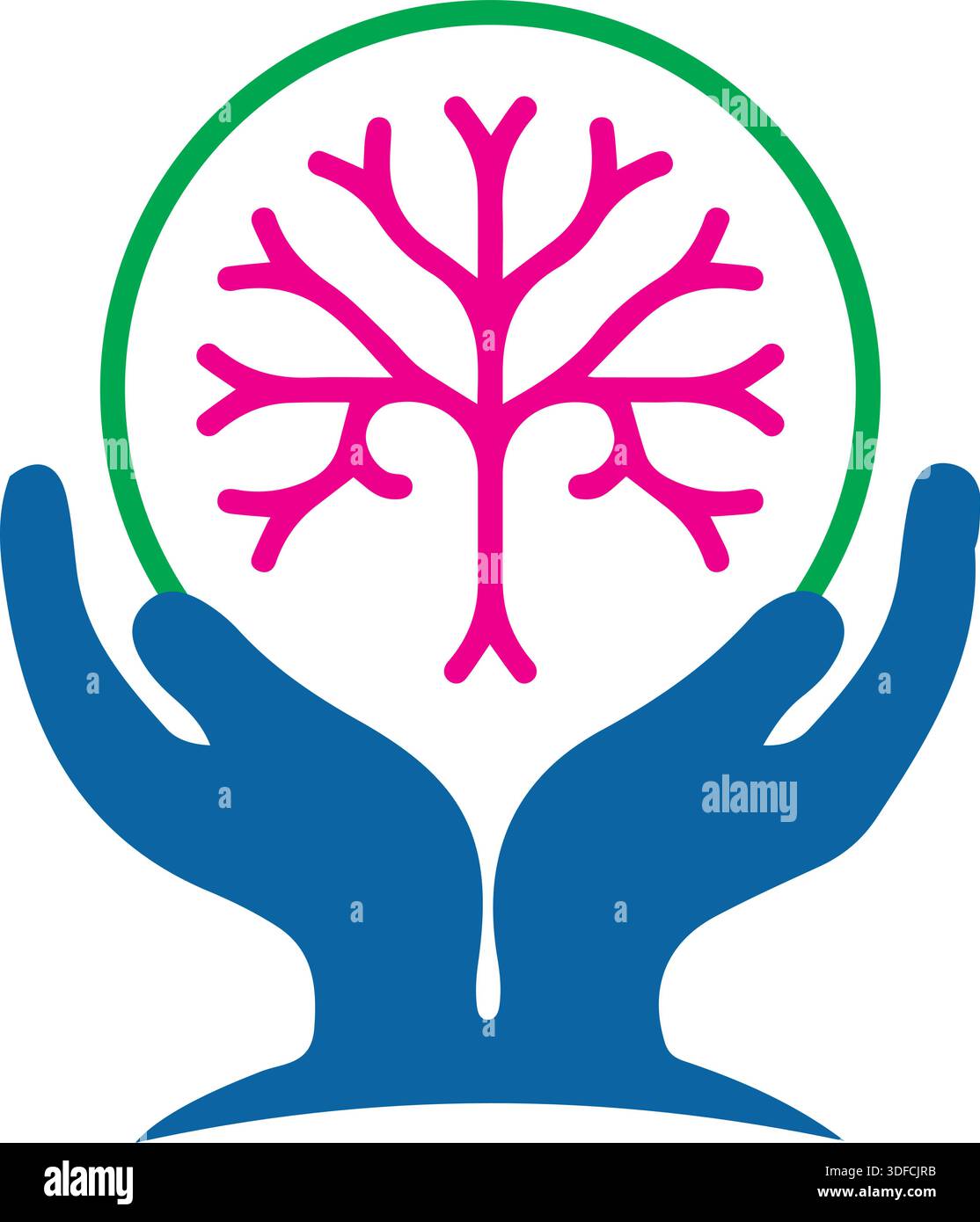 Tech tree logo design template vector hand tech logo Stock Vector