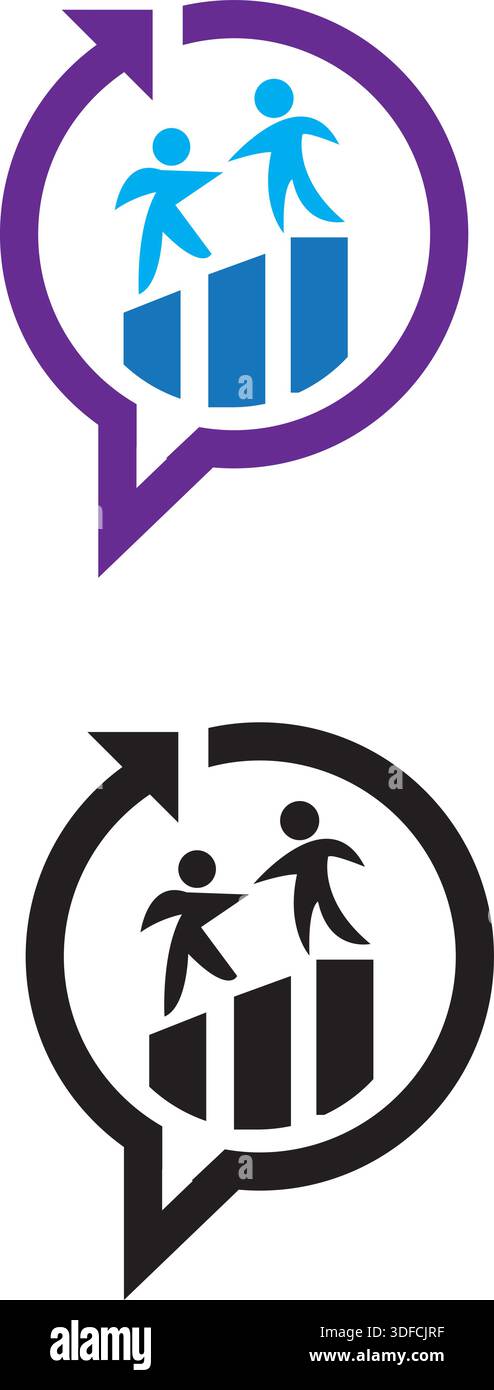 Teamwork icon in solid style. Vector illustration Stock Vector