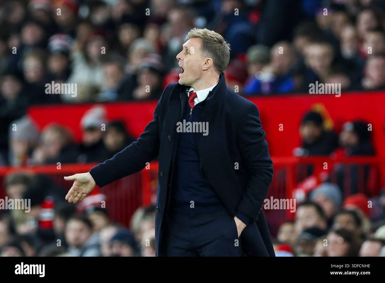 Manchester United interim first team manager Darren Fletcher gestures ...