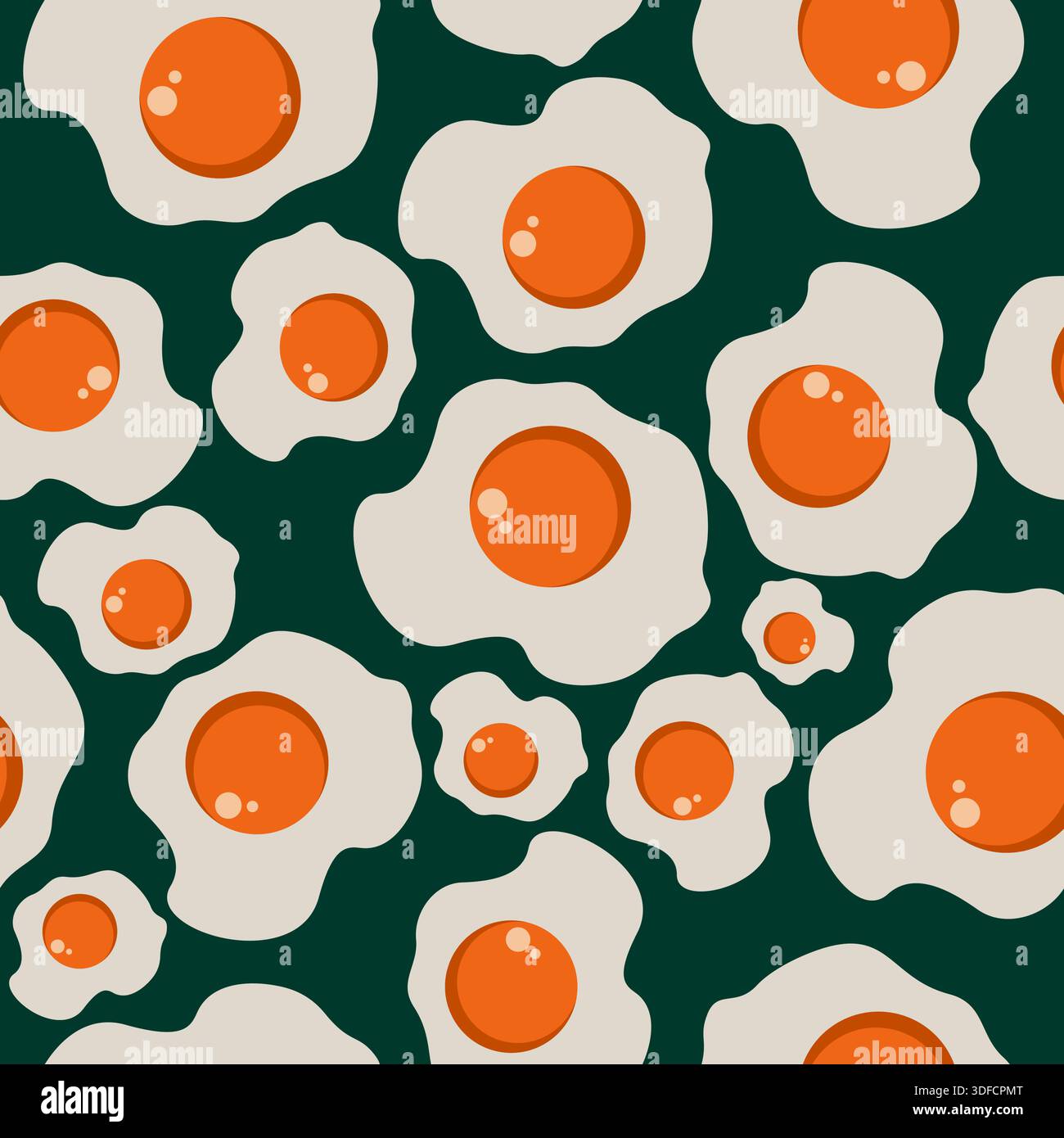 seamless fried egg pattern design vector Stock Vector