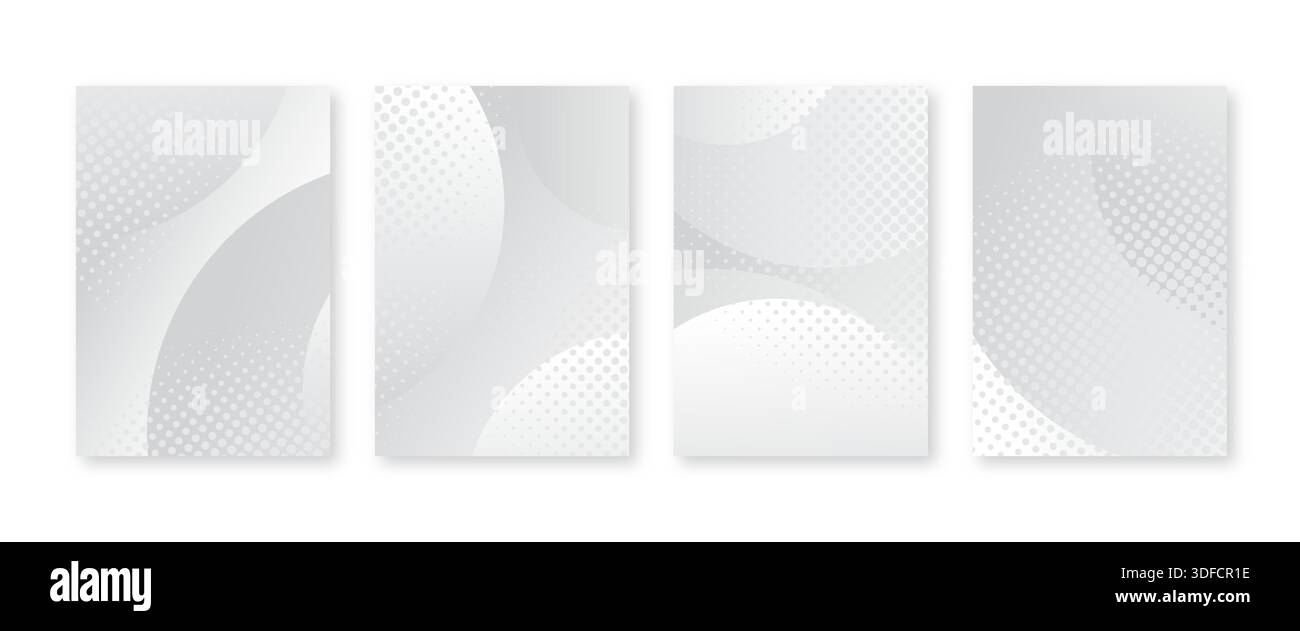 Minimal covers set. Halftone dots pattern Stock Vector