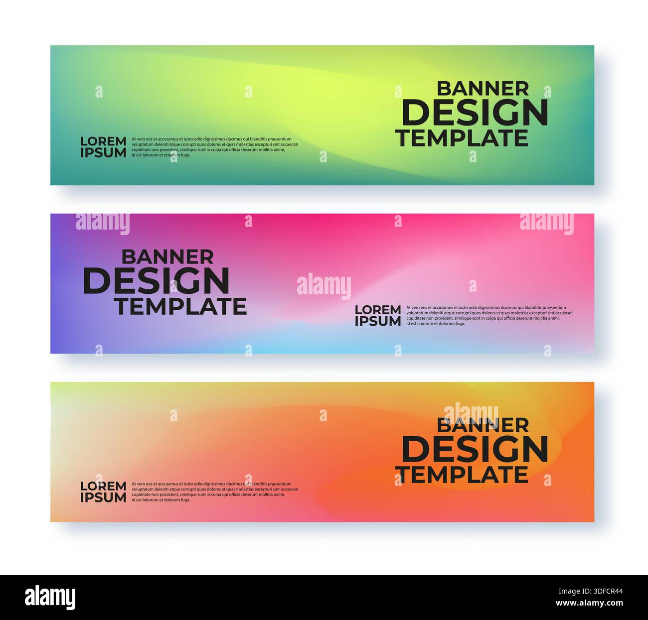 Abstract banner design template set. Horizontal header minimalistic style Stock Vector