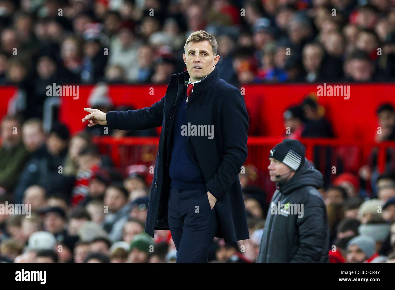 Manchester United interim first team manager Darren Fletcher gestures ...