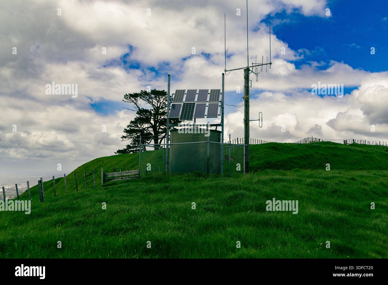 Remote With Solar Panel Remote Solar Panels Powering Rural Hilltop Station Stock Photo - Alamy