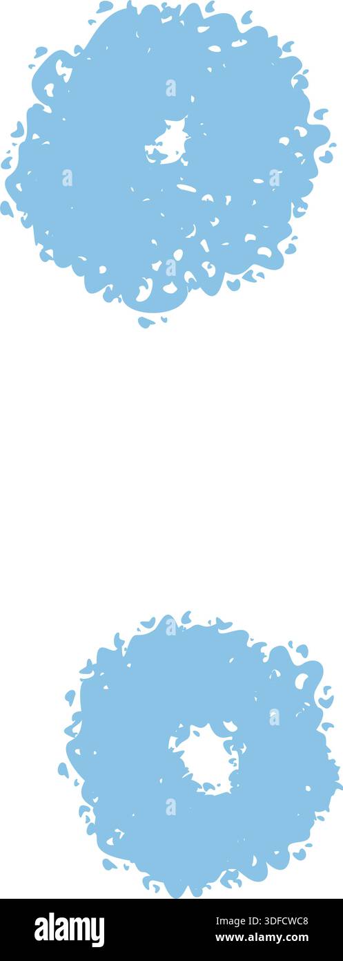 Blue Crayon Hand Drawn Period Element Stock Vector