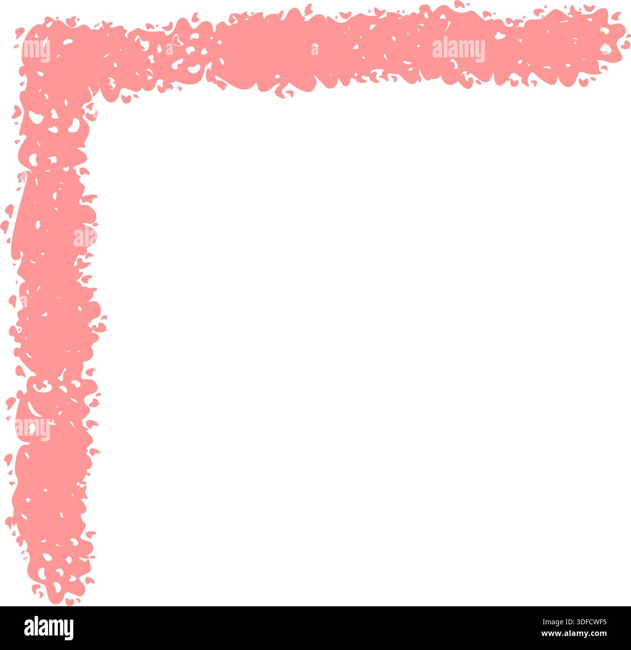 Pink Crayon Border Sketch Corner Frame Stock Vector