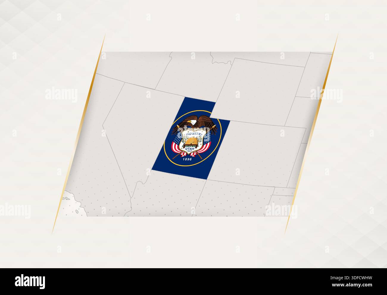 Utah Country Map Featuring National Flag Colors. Vector illustration ...