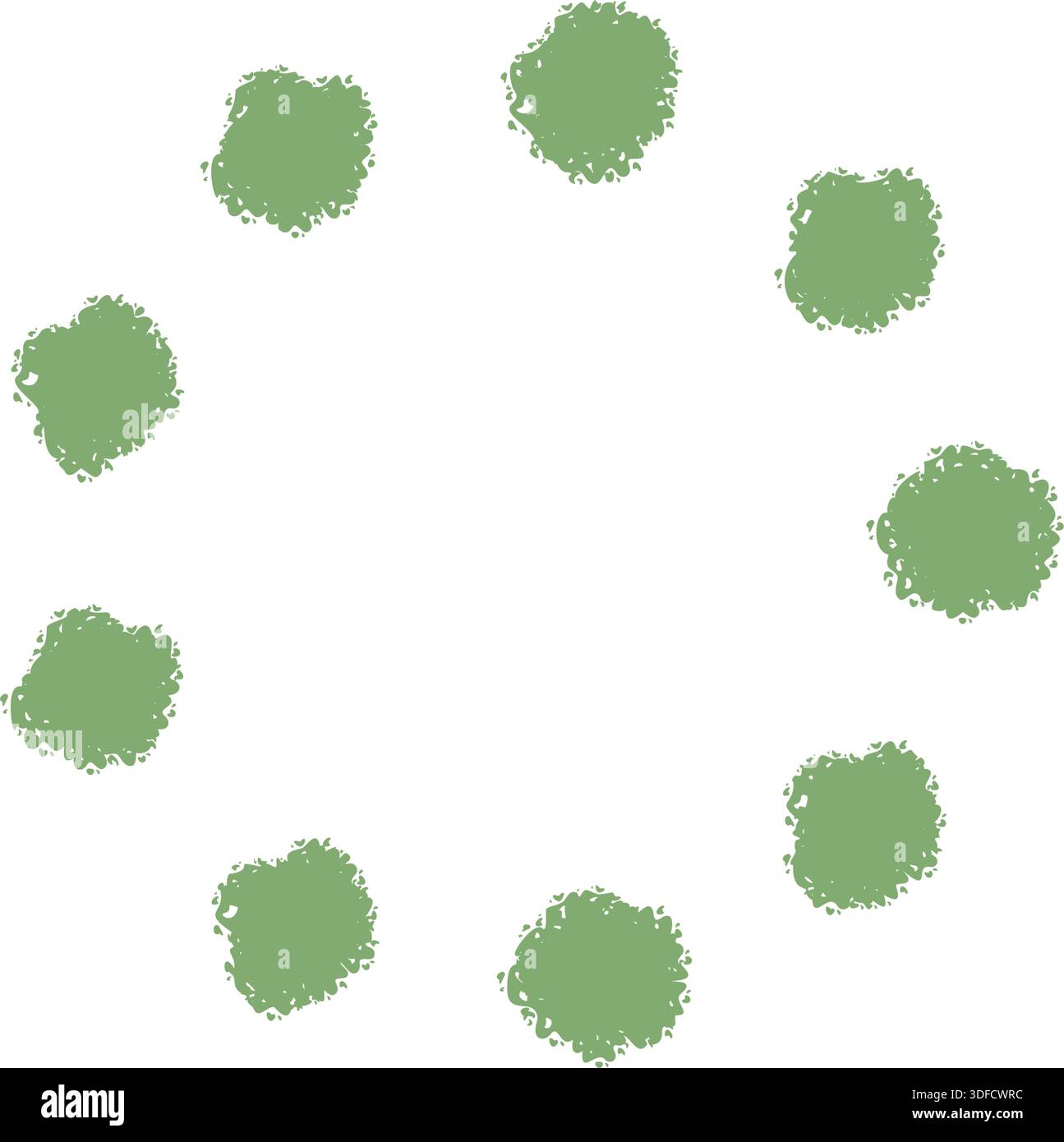 Green Crayon Firework Round Pattern Stock Vector