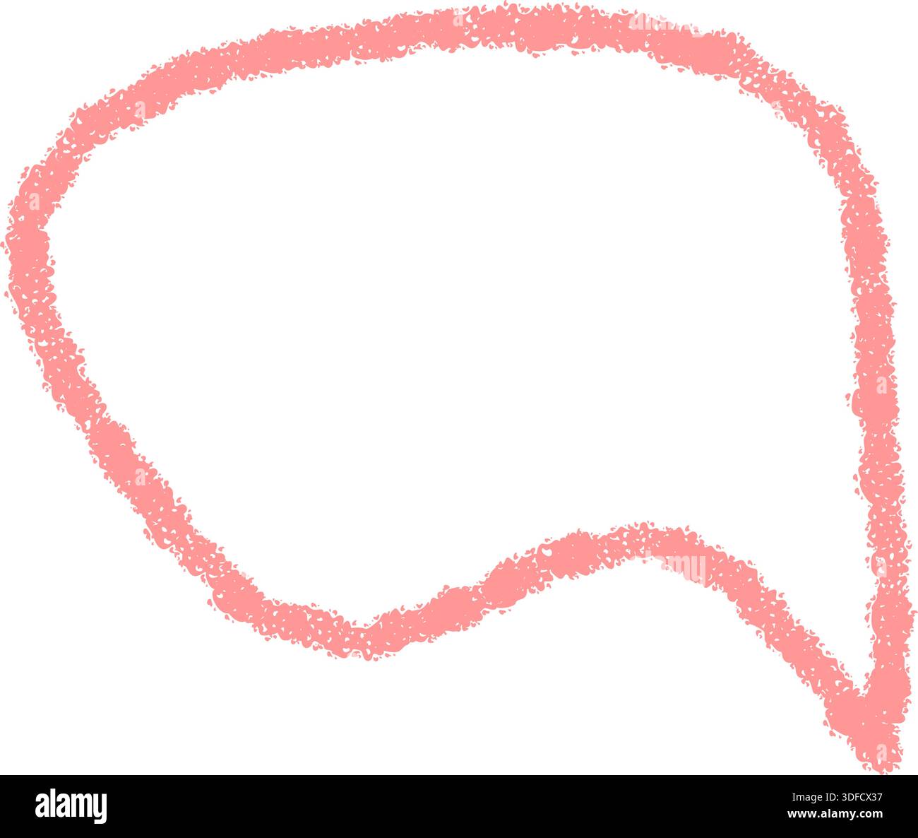 Wavy Crayon Chat Bubble Outline Stock Vector
