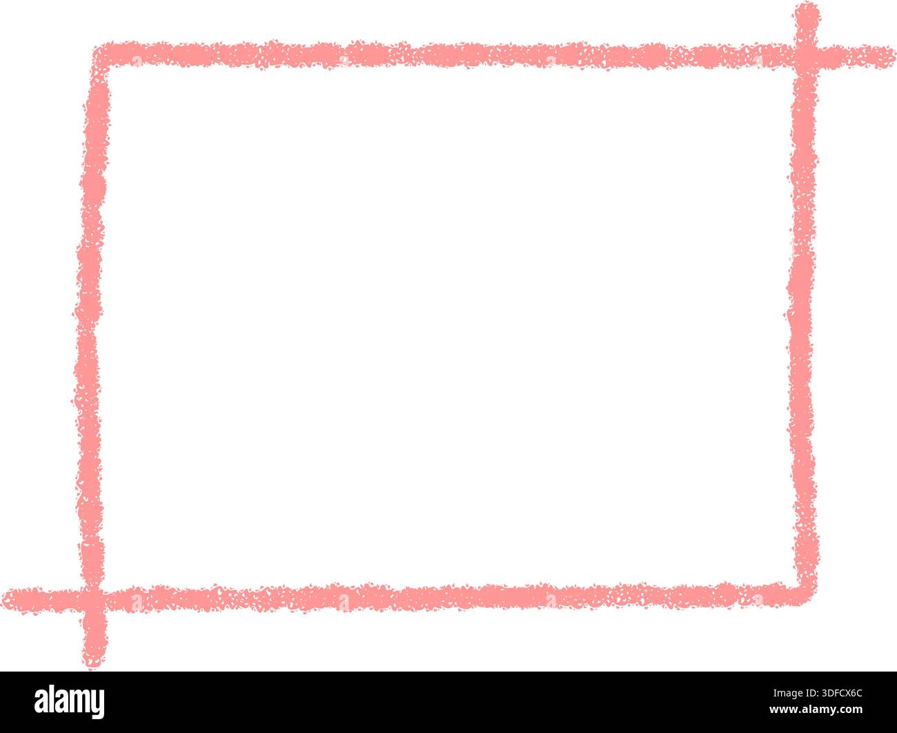 Crayon Contour Rectangle Label Frame Box Stock Vector