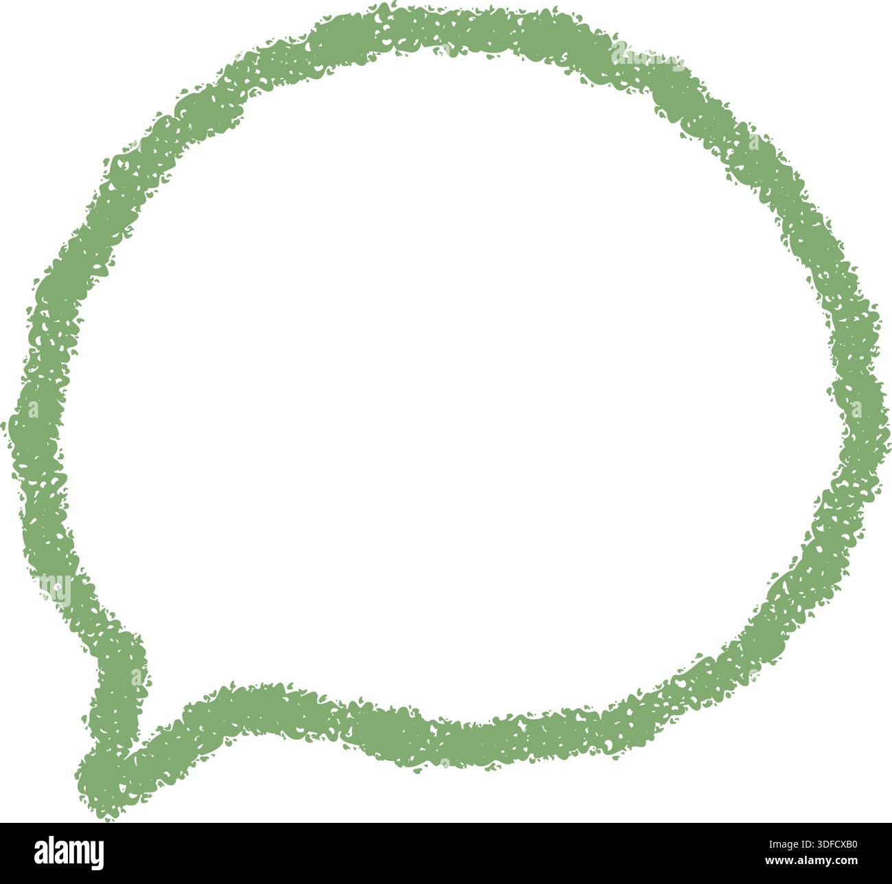 Hand Drawn Round Chalk Speech Balloon Stock Vector