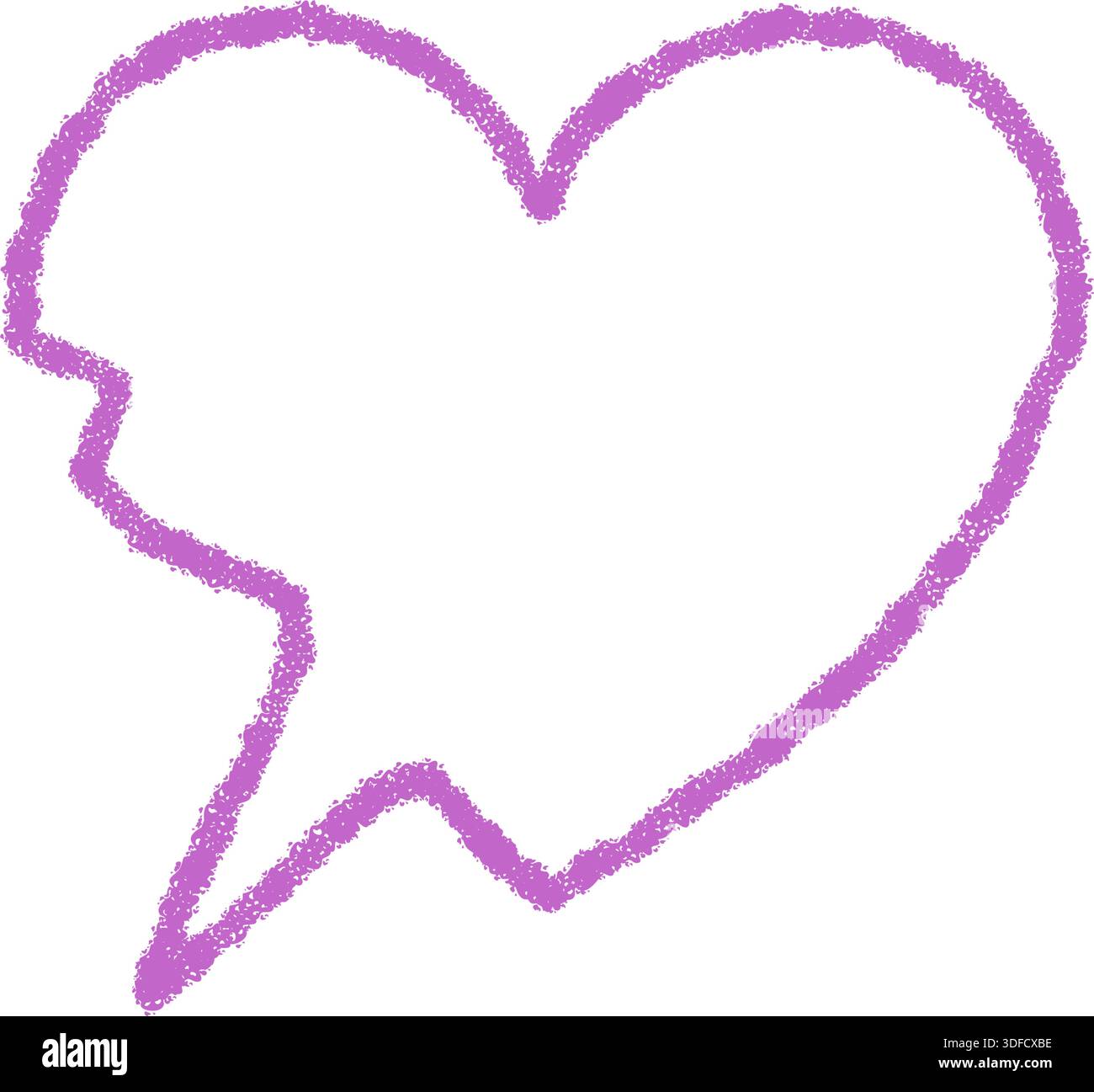Pink Crayon Heart Speech Bubble Stock Vector