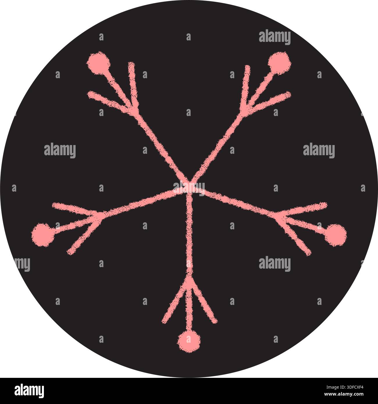 Pink Crayon Snowflake Sticker On Lid Stock Vector