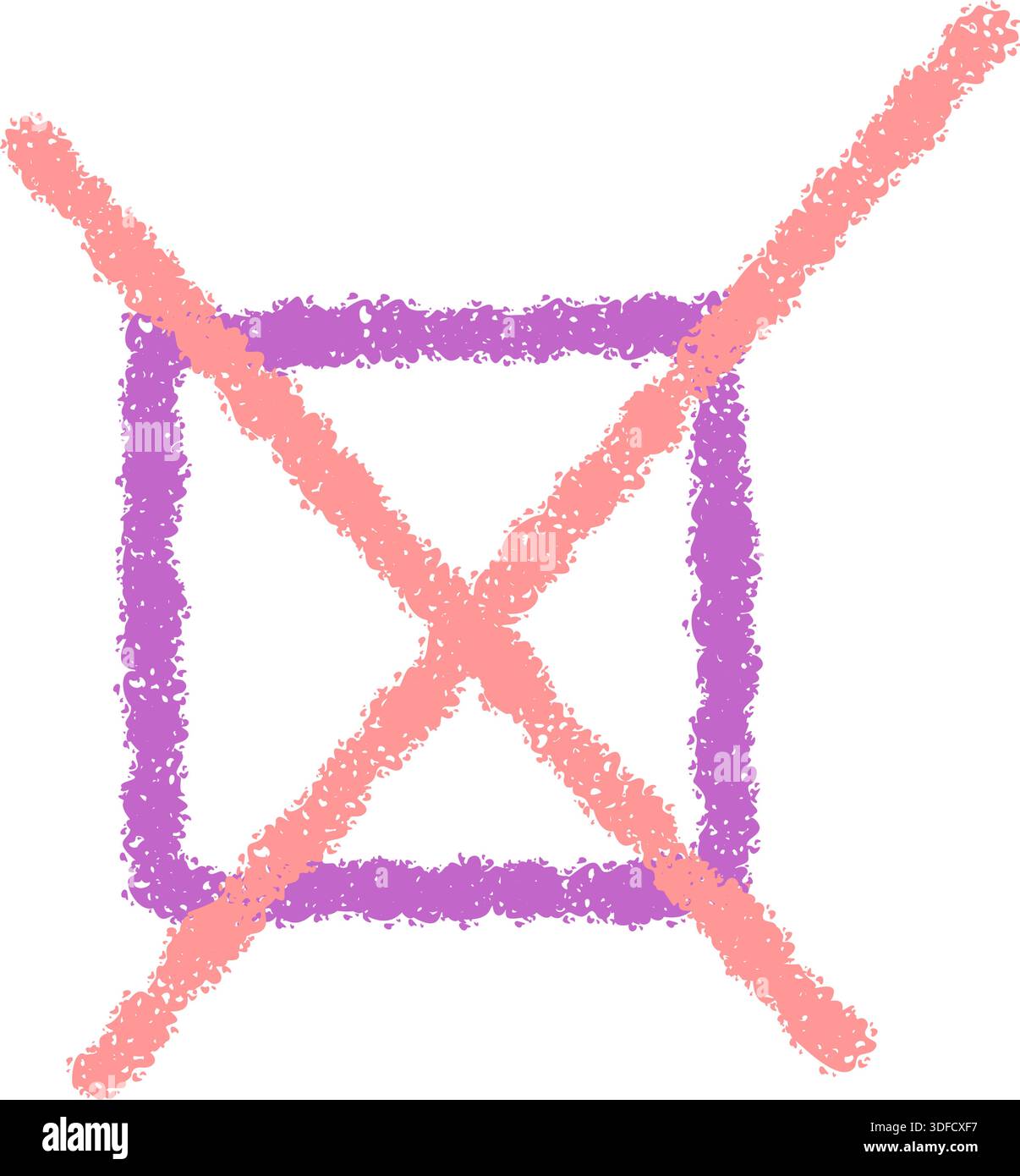 Chalk Pastel Checkbox With Cross Symbol Stock Vector