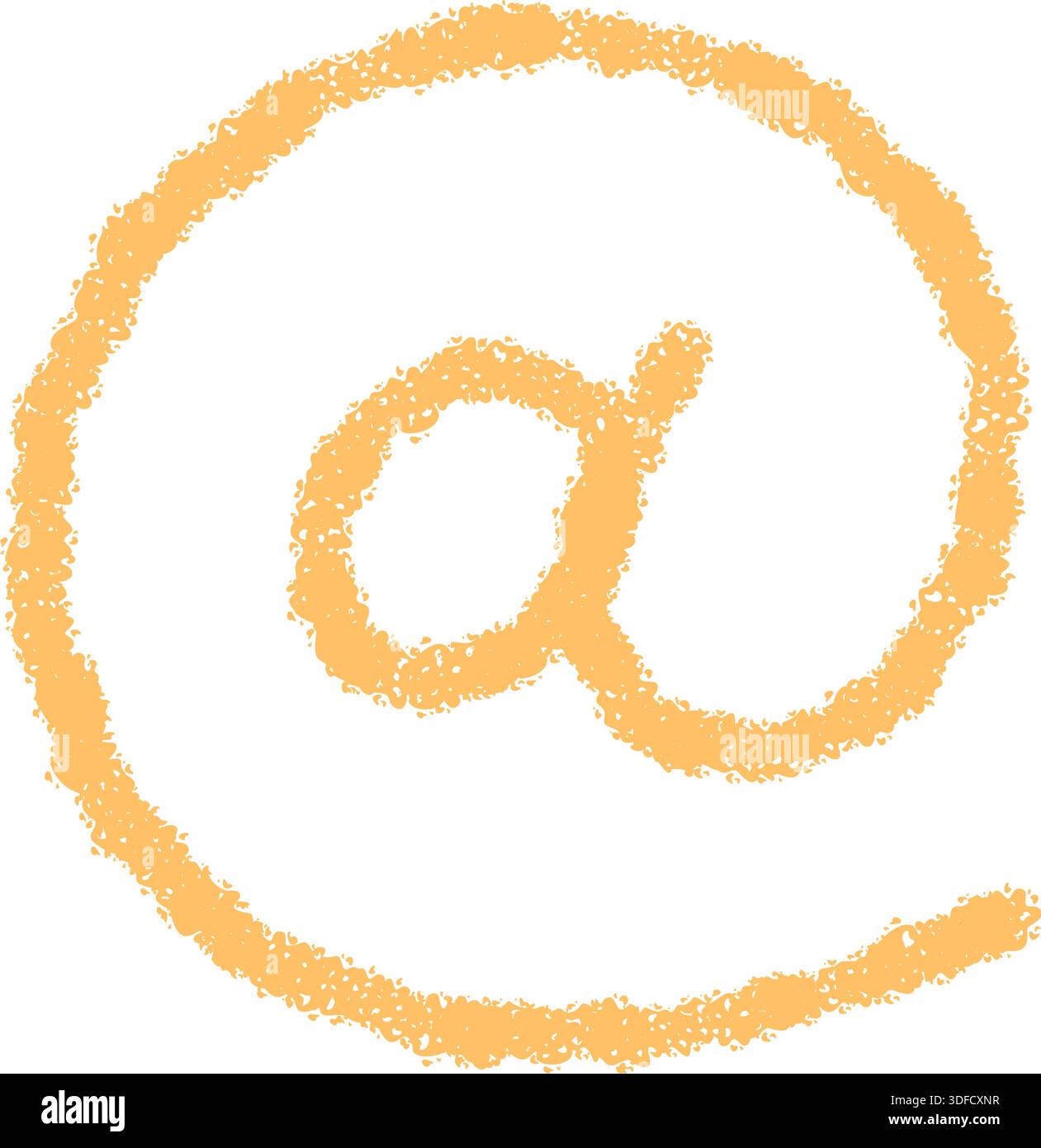 Yellow Chalk At Symbol Hand Drawn Stock Vector