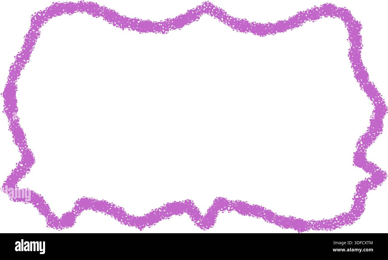 Wavy Crayon Frame With Scribble Contour Stock Vector