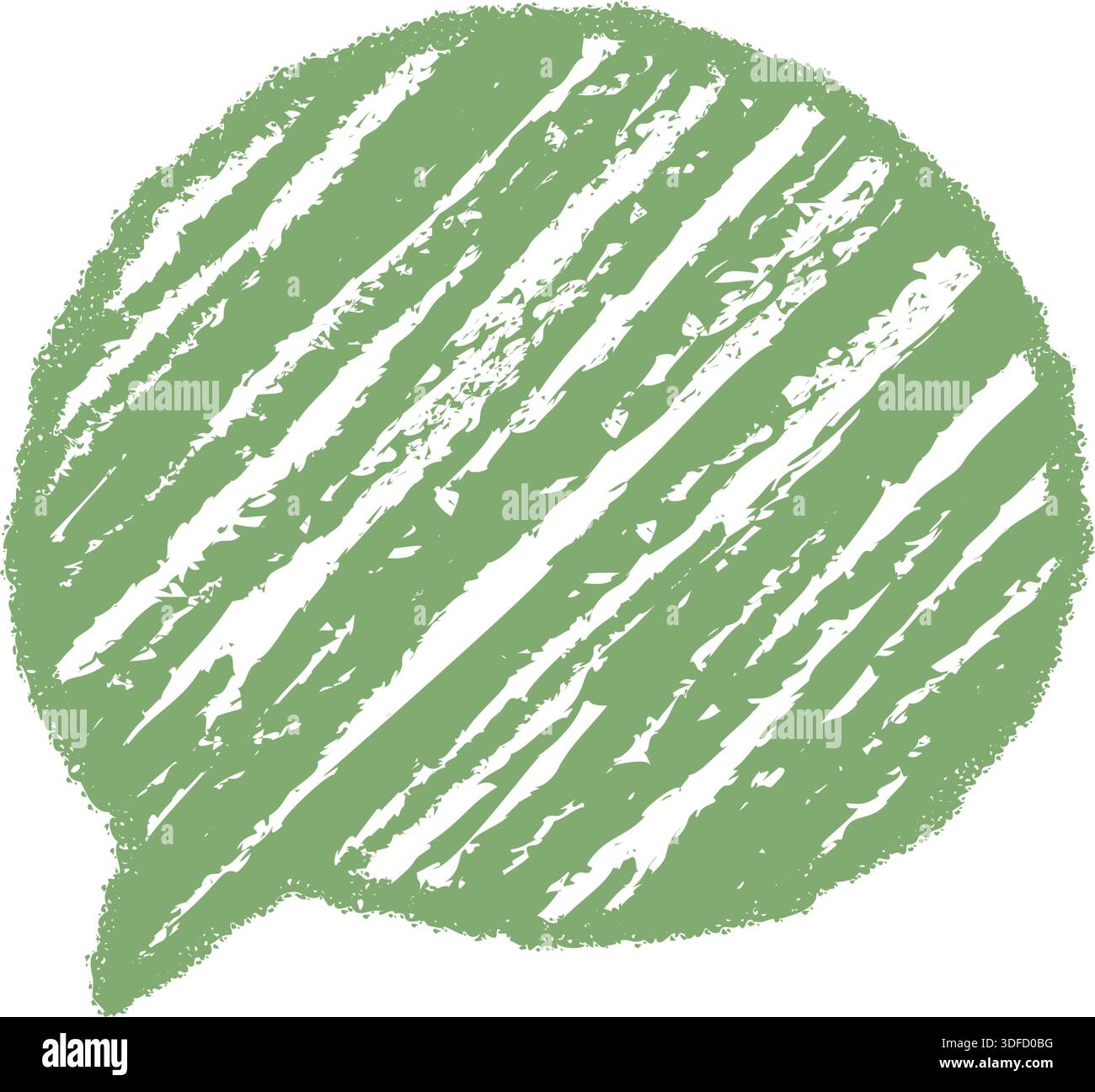 Green Chalk Sketch Fluid Chat Bubble Stock Vector