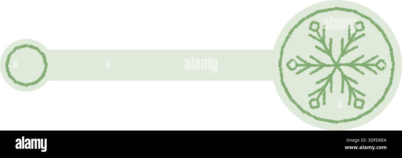 Green Chalk Snowflake Seal Sticker Label Stock Vector