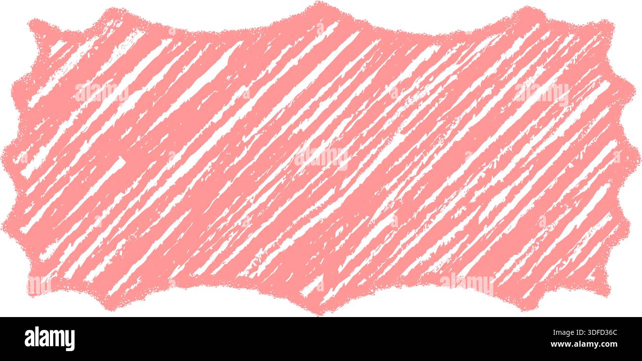 Retro Groovy Crayon Shaded Rectangle Border Stock Vector