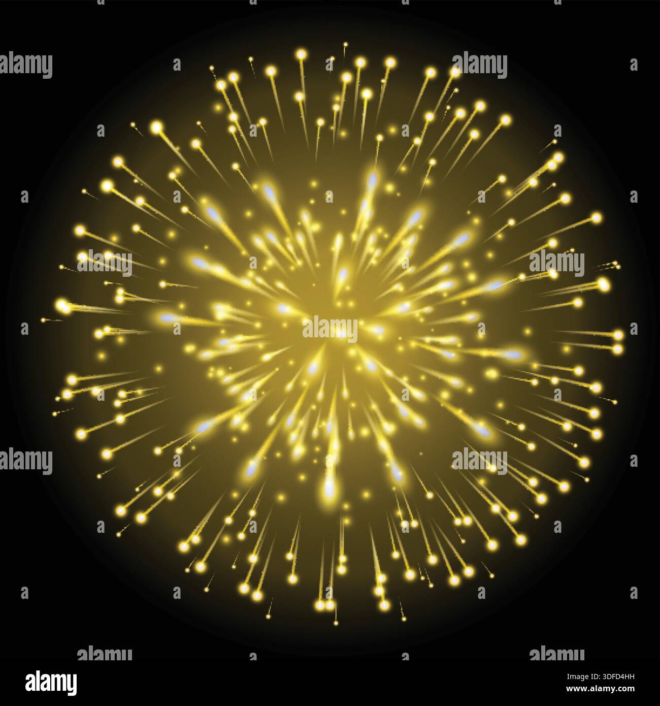 Firework Explosion Isolated on Dark Background Stock Vector