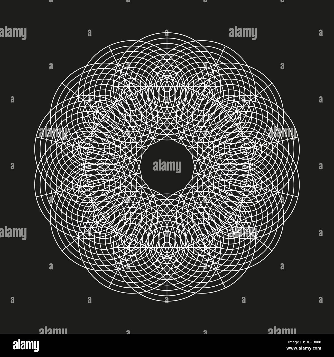 Dot mandala pattern. Circular line shape. Intricate round Vector. Abstract geometric design. EPS 10. Stock Vector