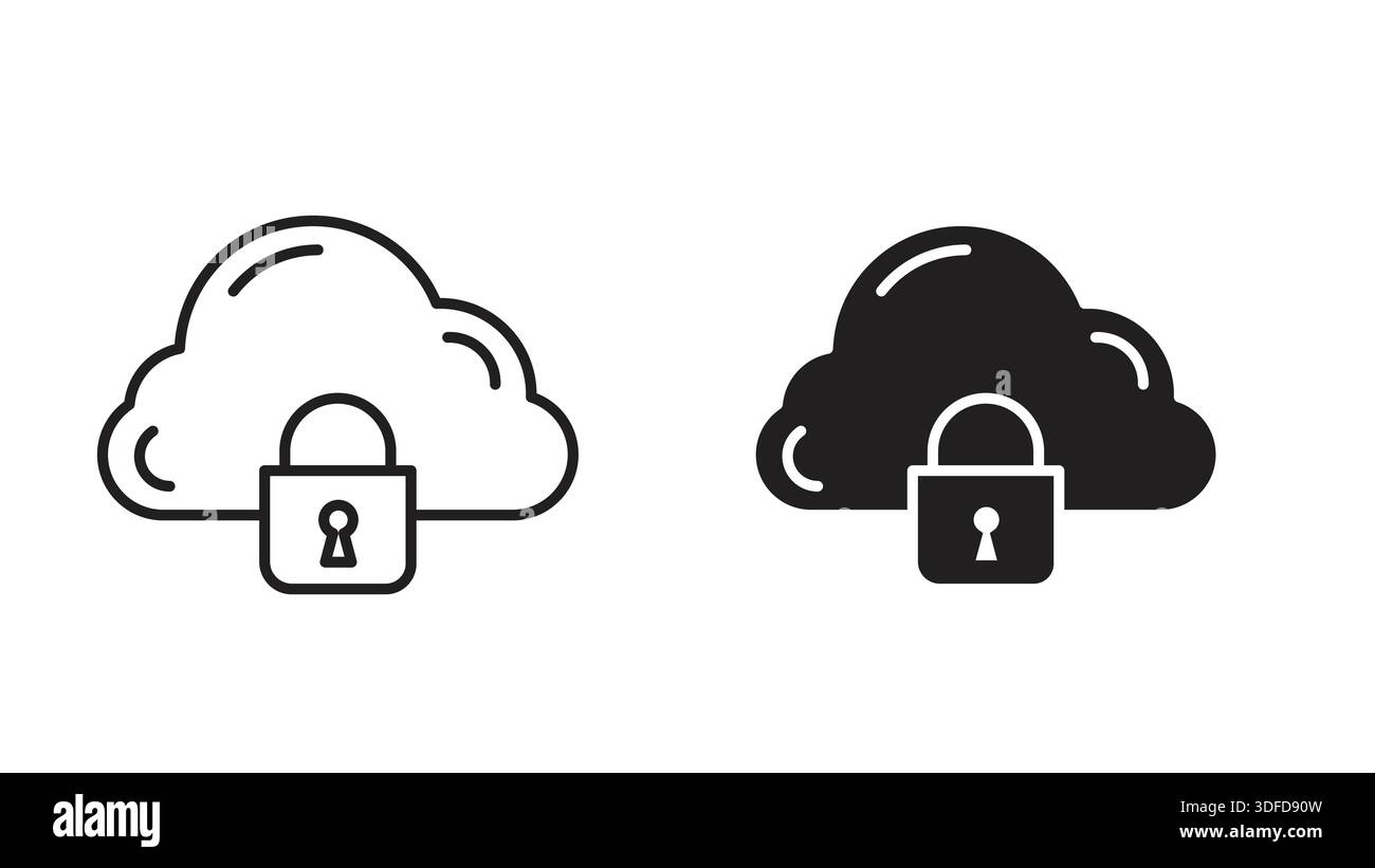 Security Icon Design with Lock and Shield Imagery Stock Vector