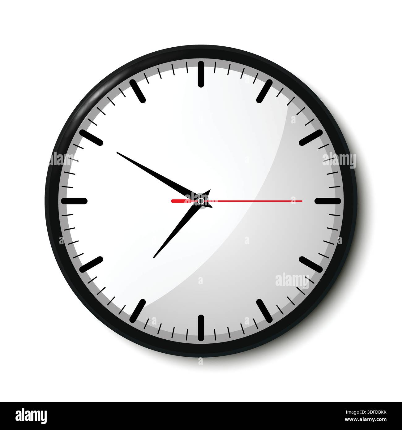 Wall Clock Isolated on White Background Stock Vector