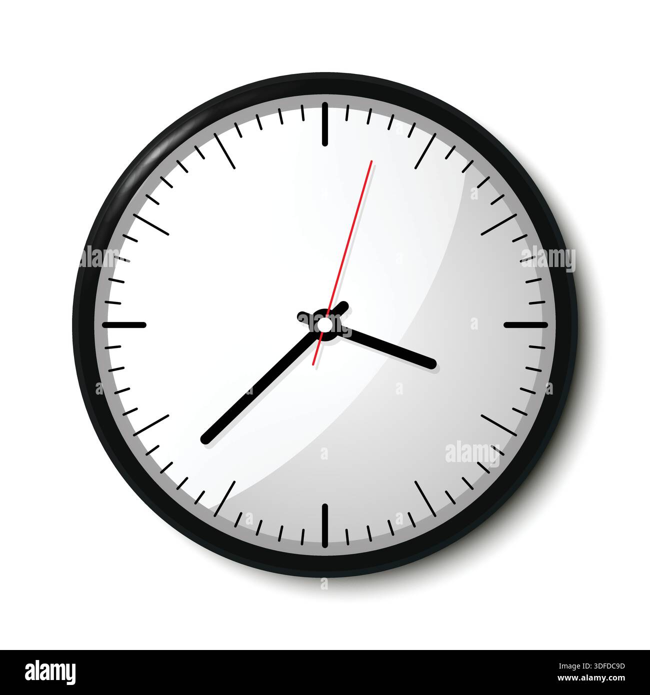 Wall Clock Isolated on White Background Stock Vector