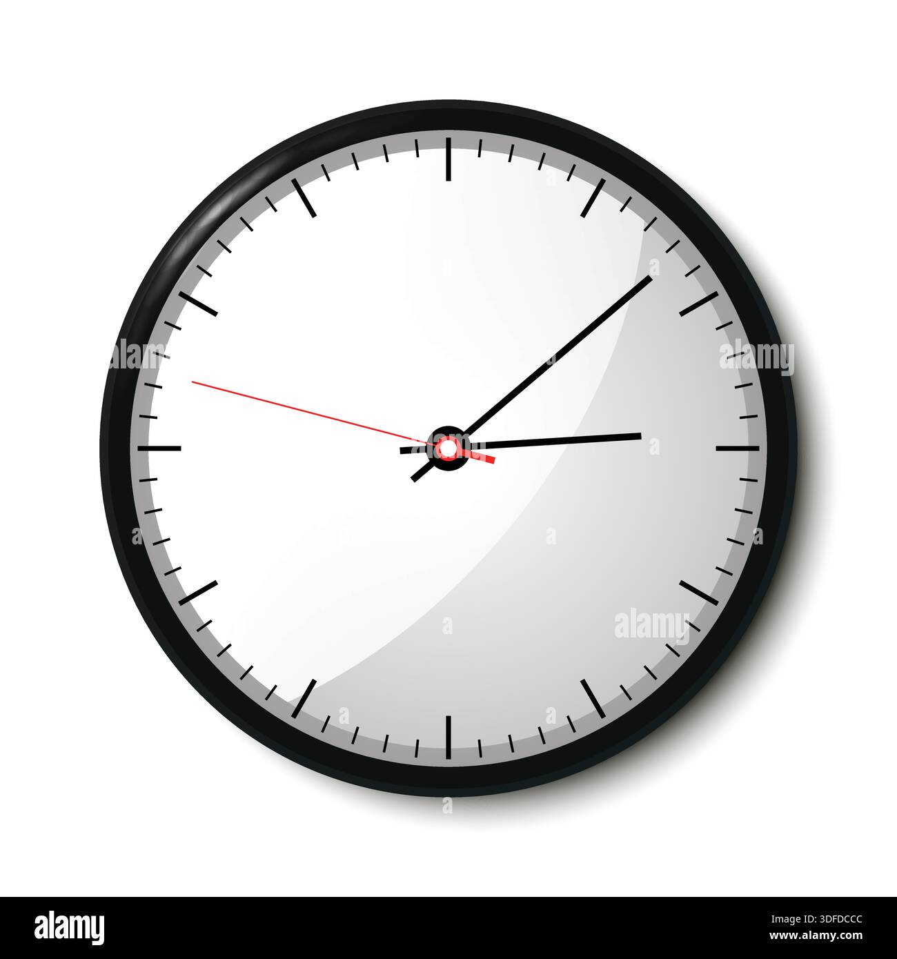 Wall Clock Isolated on White Background Stock Vector