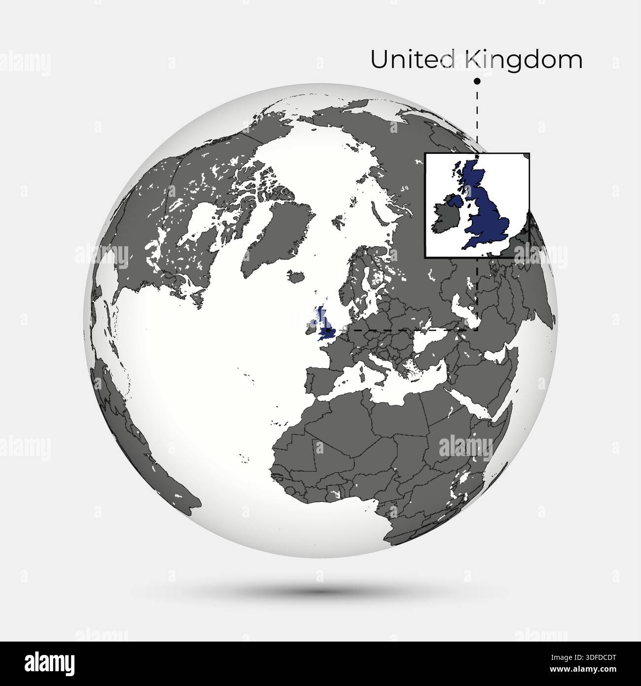 Map of UK with Position on the Globe Stock Vector Image & Art - Alamy