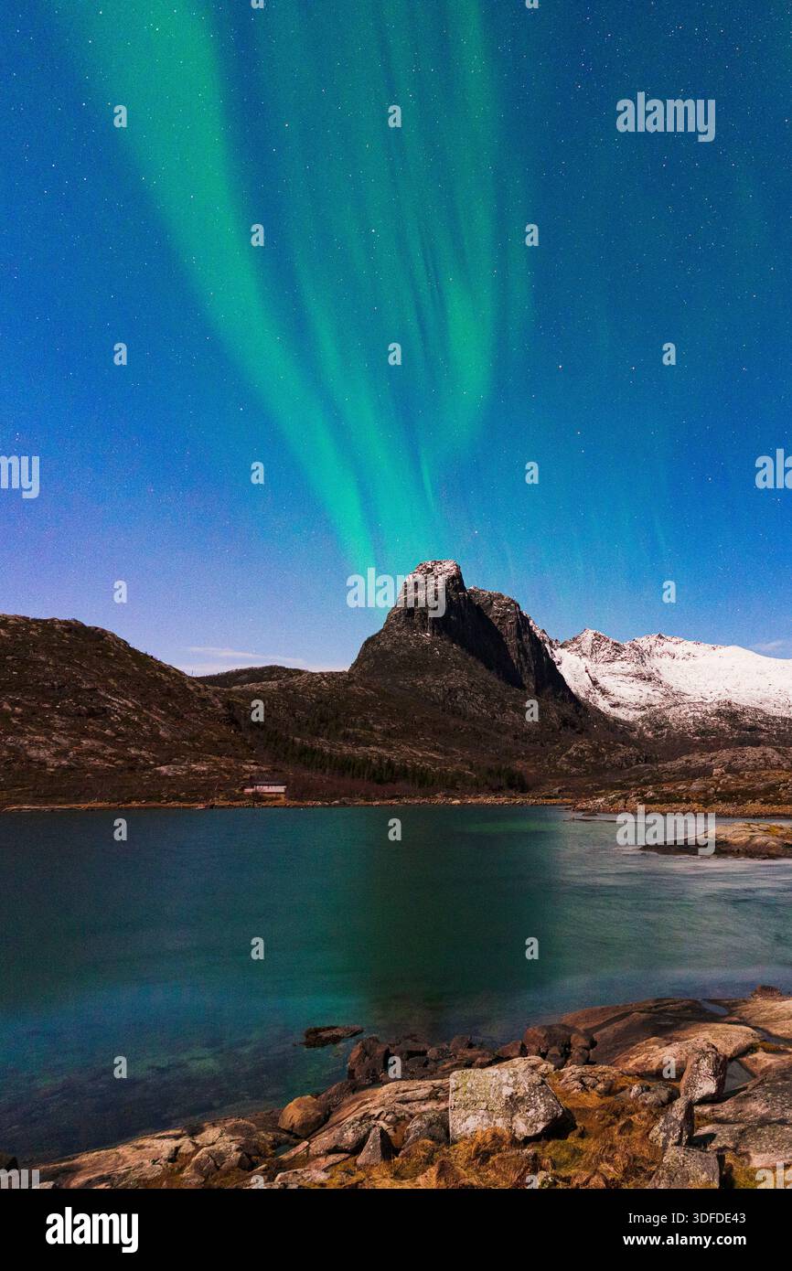 Northern Lights in the starry night sky Stock Photo - Alamy