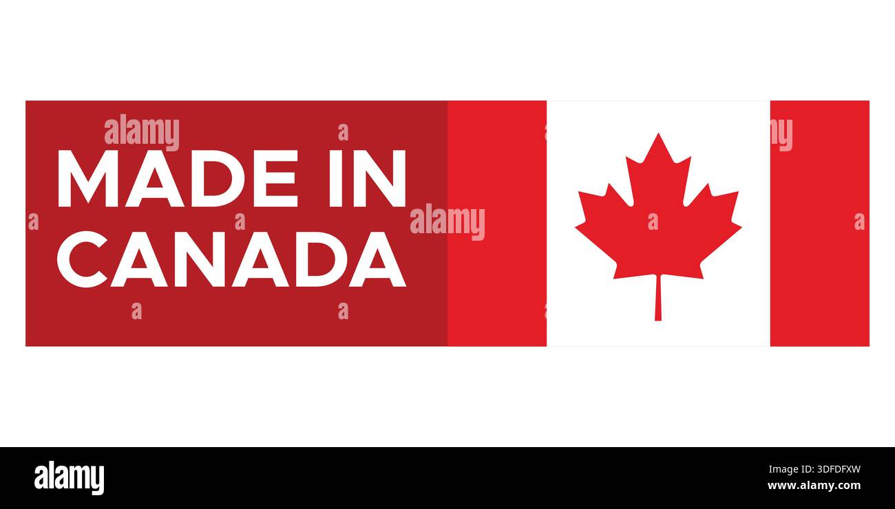 Made in Canada Stamp Label Stock Vector