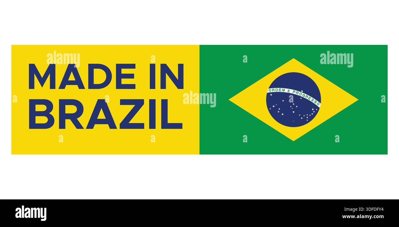 Made in Brazil Stamp Label Stock Vector
