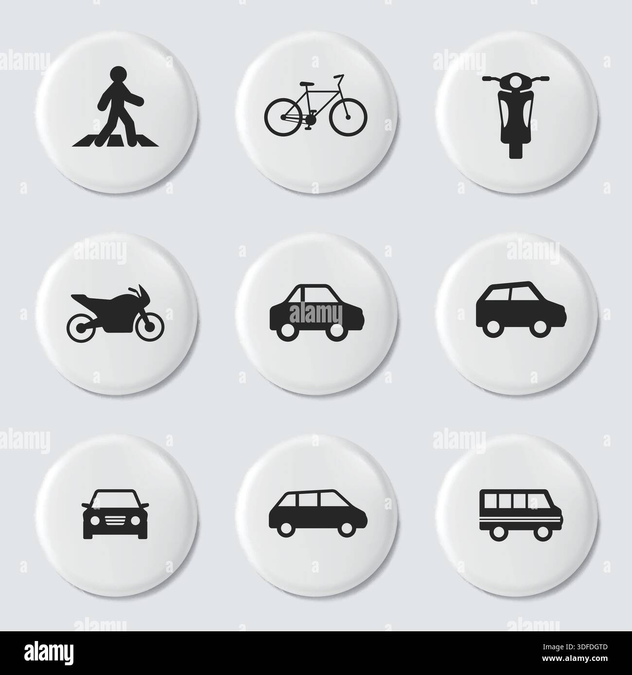 Design Vector with Set of Icons Stock Vector