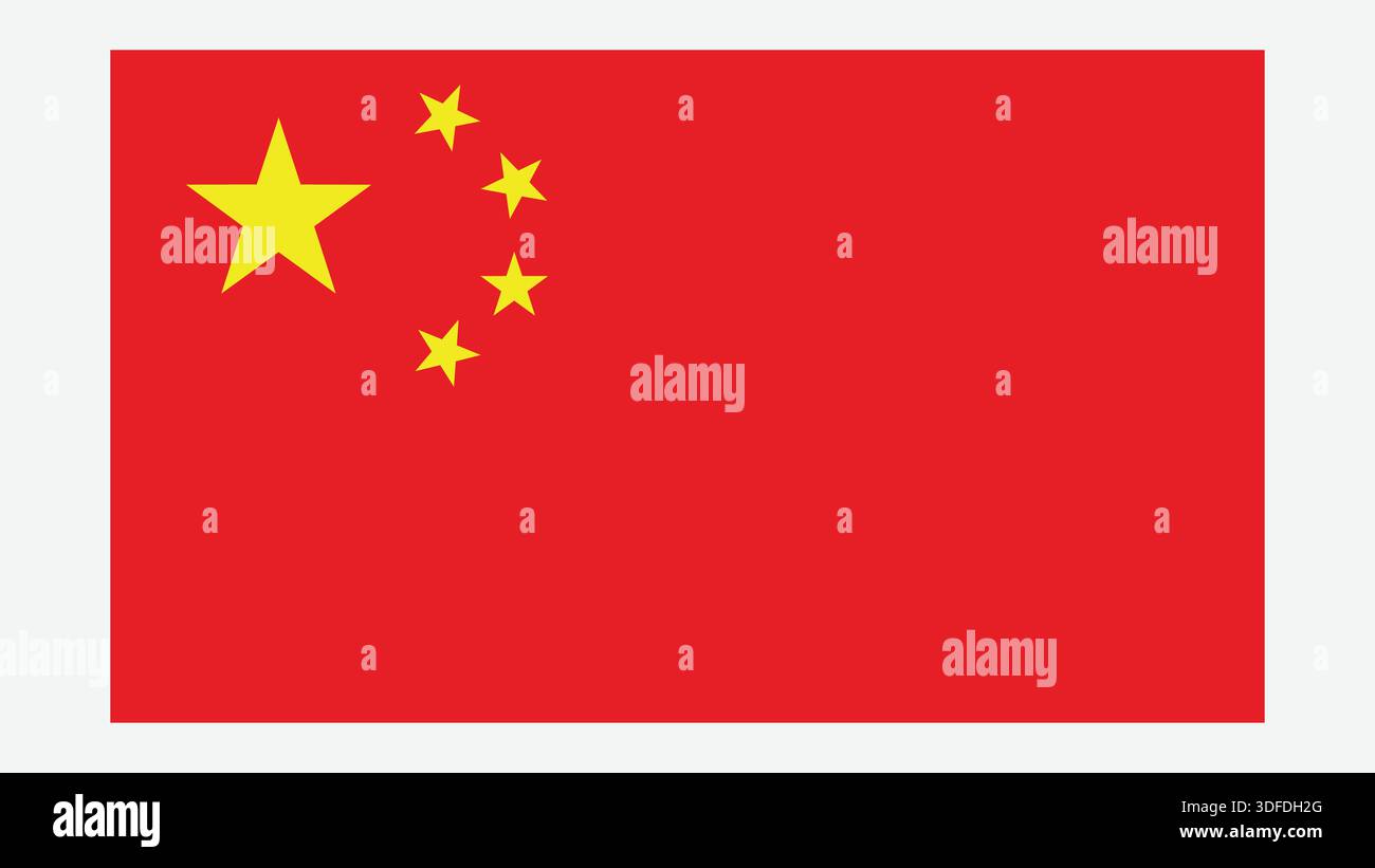 CHINA Flag with Original color Stock Vector Image & Art - Alamy